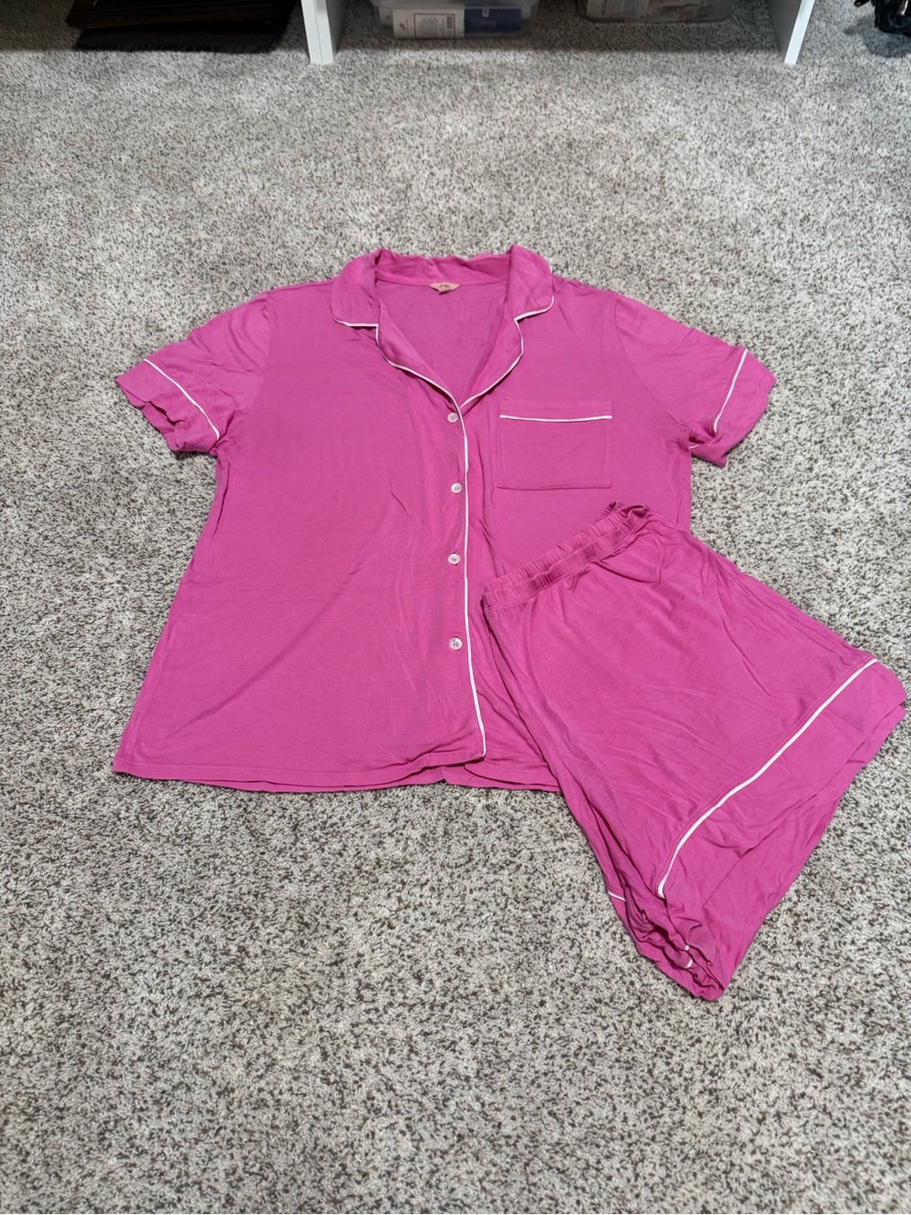 Eberjey Gisele TENCEL Relaxed Short PJ Set - Italian Rose/Ivory - Size Large
